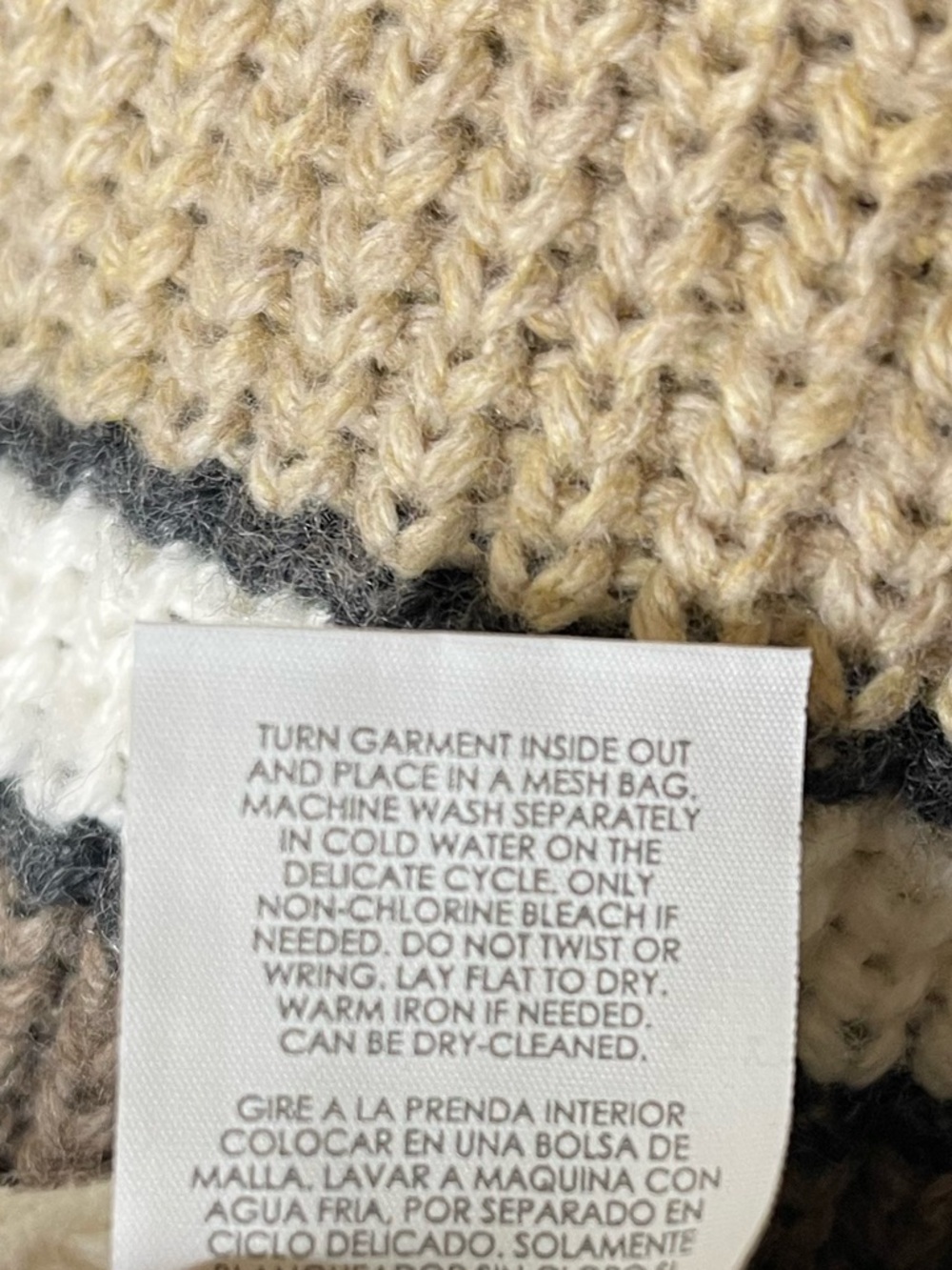 CAbi Cocoa Striped Button-Front Cardigan in Black, Cream, Tan, Brown Sz S - Picture 6 of 6